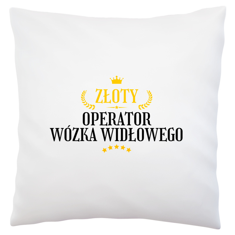 Złoty operator wózka widłowego - Poduszka Biała