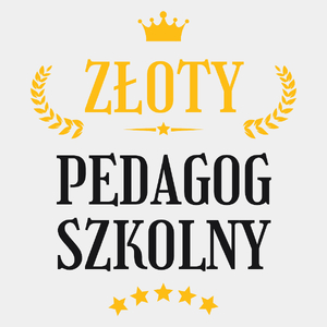 Złoty pedagog szkolny - Męska Koszulka Biała