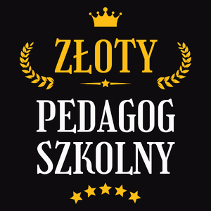 Złoty pedagog szkolny - Męska Koszulka Czarna