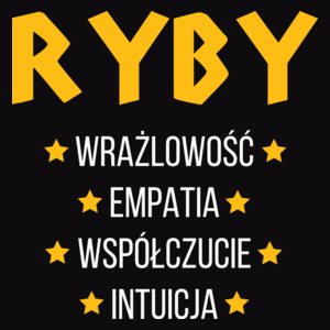 Znak Zodiaku - Ryby - Męska Bluza Czarna