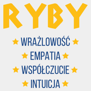 Znak Zodiaku - Ryby - Męska Koszulka Biała