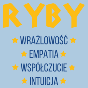 Znak Zodiaku - Ryby - Męska Koszulka Błękitna