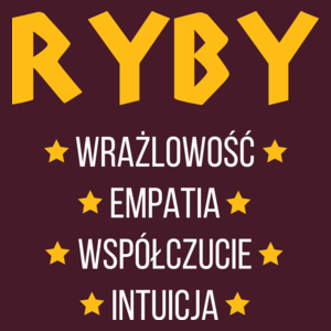 Znak Zodiaku - Ryby - Męska Koszulka Burgundowa