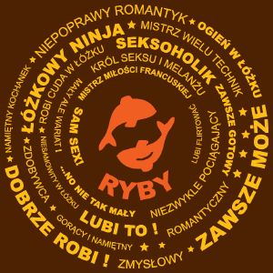 Znak Zodiaku - Ryby - Damska Koszulka Czekoladowa