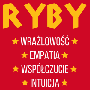 Znak Zodiaku - Ryby - Męska Koszulka Czerwona