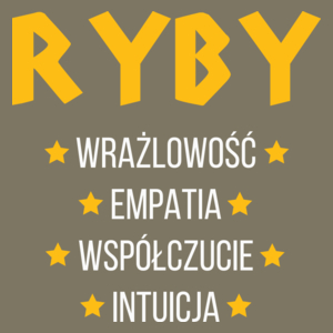 Znak Zodiaku - Ryby - Męska Koszulka Khaki