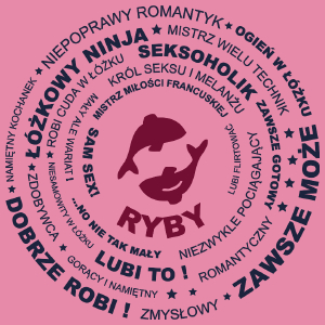 Znak Zodiaku - Ryby - Damska Koszulka Różowa