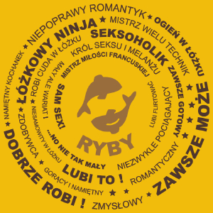 Znak Zodiaku - Ryby - Damska Koszulka Żółta