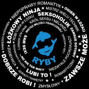 Znak Zodiaku - Ryby - Torba Na Zakupy Czarna