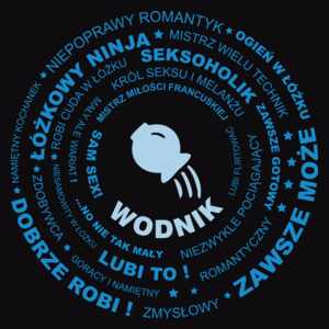 Znak Zodiaku - Wodnik - Męska Bluza Czarna