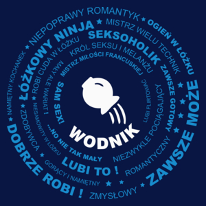 Znak Zodiaku - Wodnik - Męska Koszulka Ciemnogranatowa