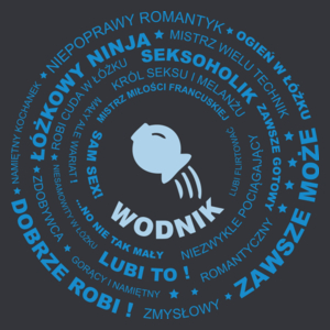 Znak Zodiaku - Wodnik - Męska Koszulka Szara