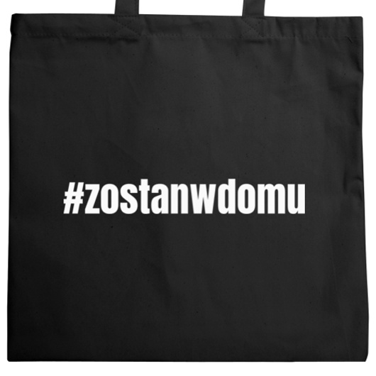 Zostań W Domu - Torba Na Zakupy Czarna