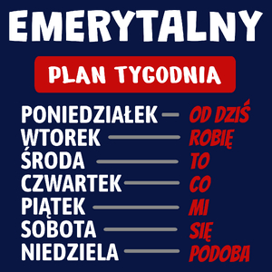 dla emeryta emerytki na emeryturę prezent - Męska Koszulka Ciemnogranatowa