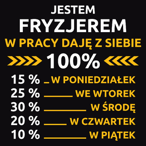 fryzjer w pracy daje z siebie 100%  - Męska Bluza Czarna