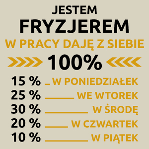 fryzjer w pracy daje z siebie 100%  - Torba Na Zakupy Natural