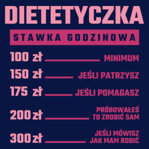 stawka godzinowa dietetyczka - Damska Koszulka Granatowa