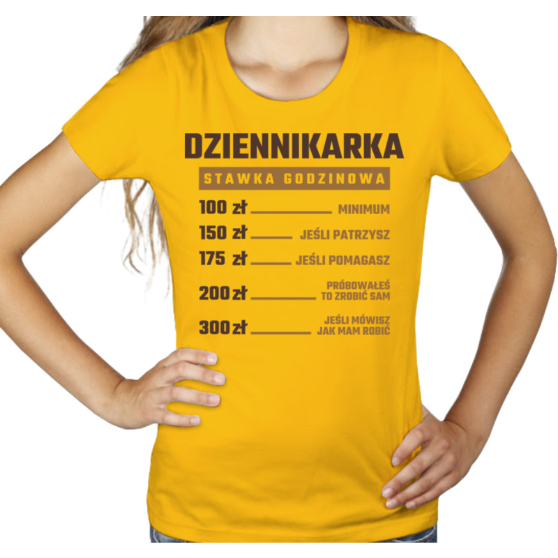 stawka godzinowa dziennikarka - Damska Koszulka Żółta