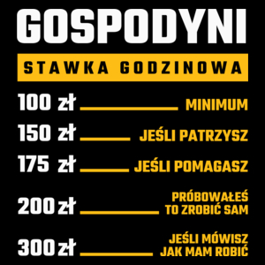 stawka godzinowa gospodyni - Torba Na Zakupy Czarna