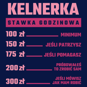 stawka godzinowa kelnerka - Damska Koszulka Granatowa