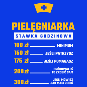 stawka godzinowa pielęgniarka - Damska Koszulka Niebieska