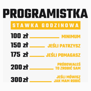 stawka godzinowa programistka - Poduszka Biała