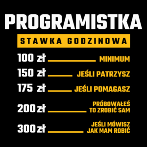 stawka godzinowa programistka - Torba Na Zakupy Czarna