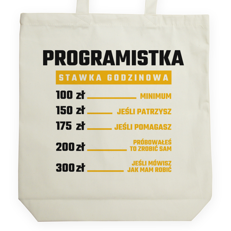 stawka godzinowa programistka - Torba Na Zakupy Natural