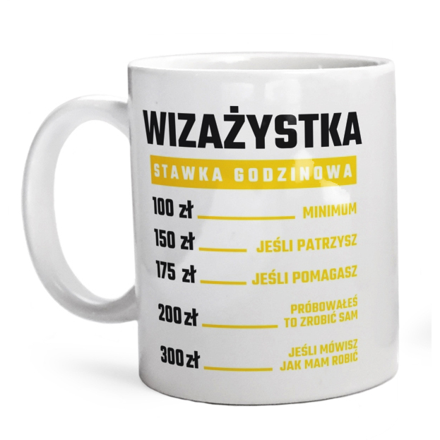 stawka godzinowa wizażystka - Kubek Biały