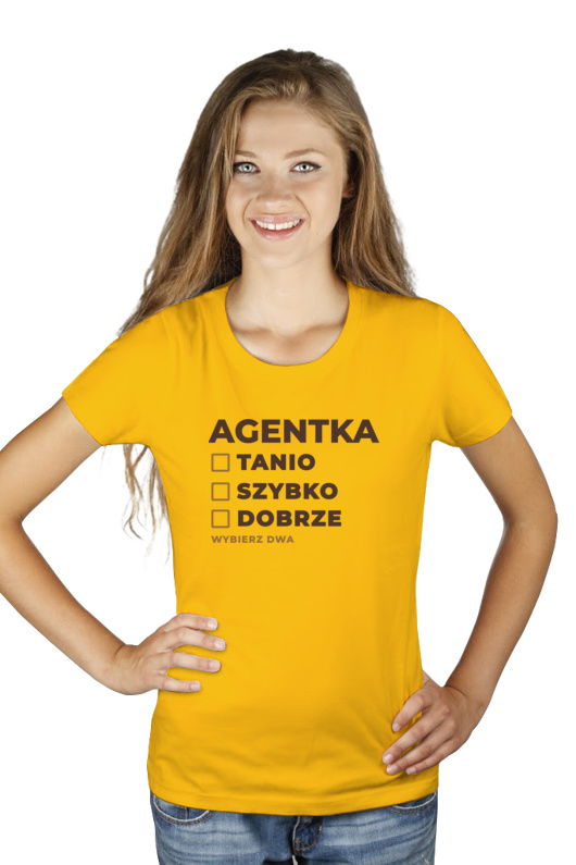 szybko tanio dobrze agentka - Damska Koszulka Żółta