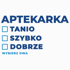 szybko tanio dobrze aptekarka - Poduszka Biała