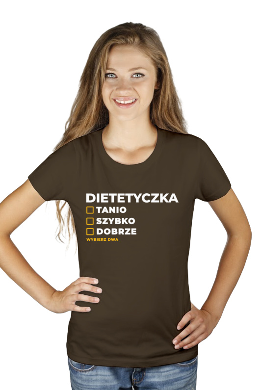 szybko tanio dobrze dietetyczka - Damska Koszulka Czekoladowa