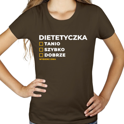 szybko tanio dobrze dietetyczka - Damska Koszulka Czekoladowa