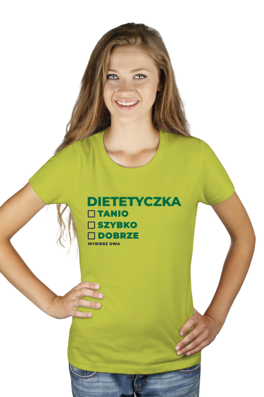 szybko tanio dobrze dietetyczka - Damska Koszulka Jasno Zielona