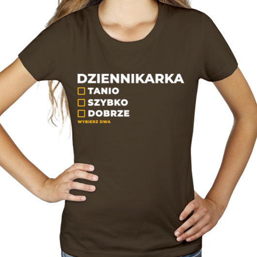 szybko tanio dobrze dziennikarka - Damska Koszulka Czekoladowa