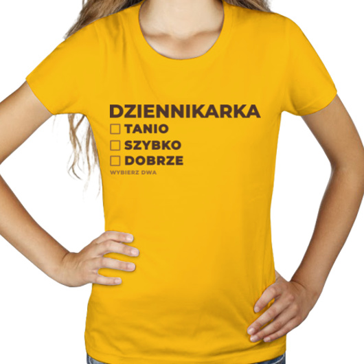 szybko tanio dobrze dziennikarka - Damska Koszulka Żółta