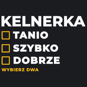 szybko tanio dobrze kelnerka - Damska Koszulka Czarna