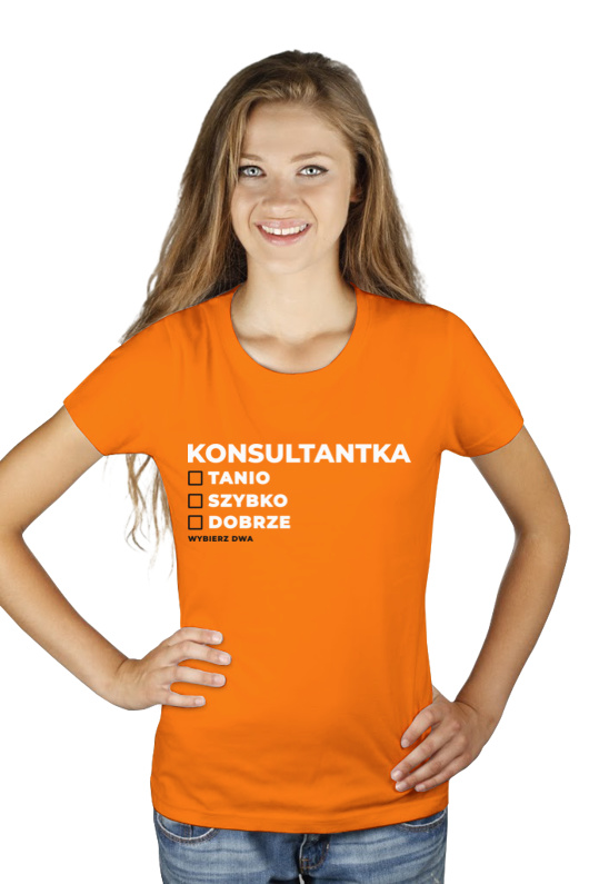 szybko tanio dobrze konsultantka - Damska Koszulka Pomarańczowa