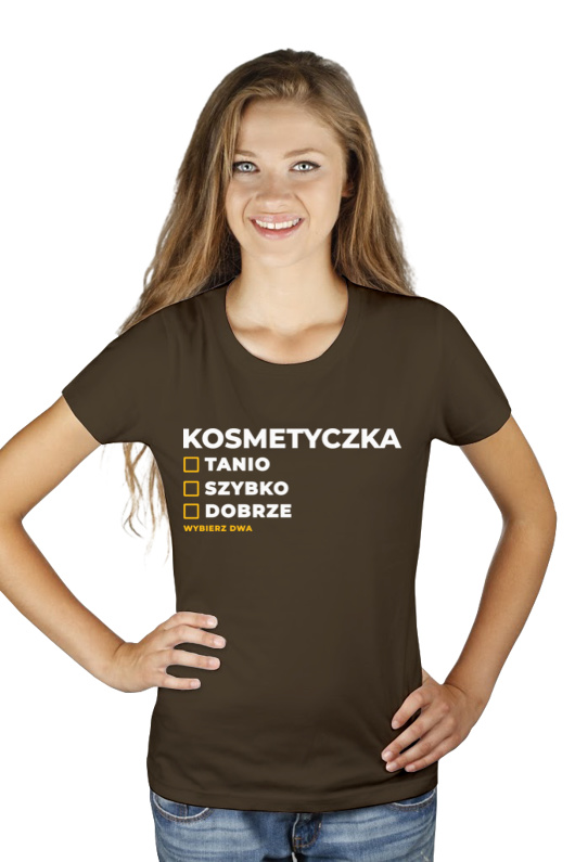 szybko tanio dobrze kosmetyczka - Damska Koszulka Czekoladowa